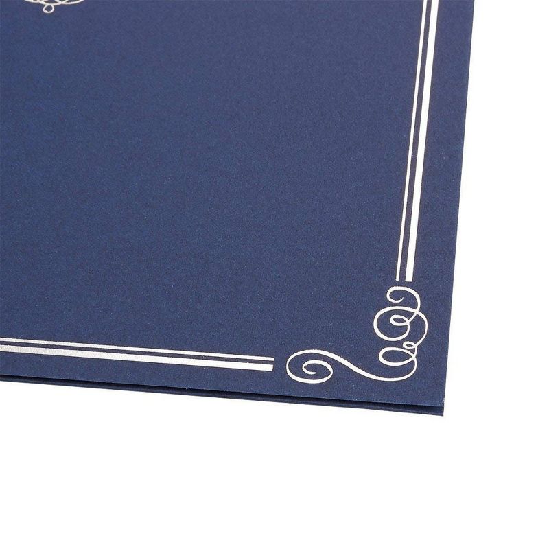 12-Pack Certificate Holder, Diploma Cover for Letter Size Award & Certificates, Blue, Silver Foil, 11.2" x 8.8"