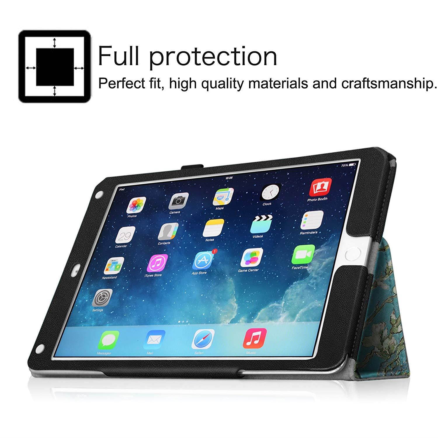 Fintie iPad Air 2 Case - Premium Vegan Leather Slim Fit Folio Case Smart Stand Protective Cover Auto Sleep/Wake Feature for Apple iPad Air 2, Blossom