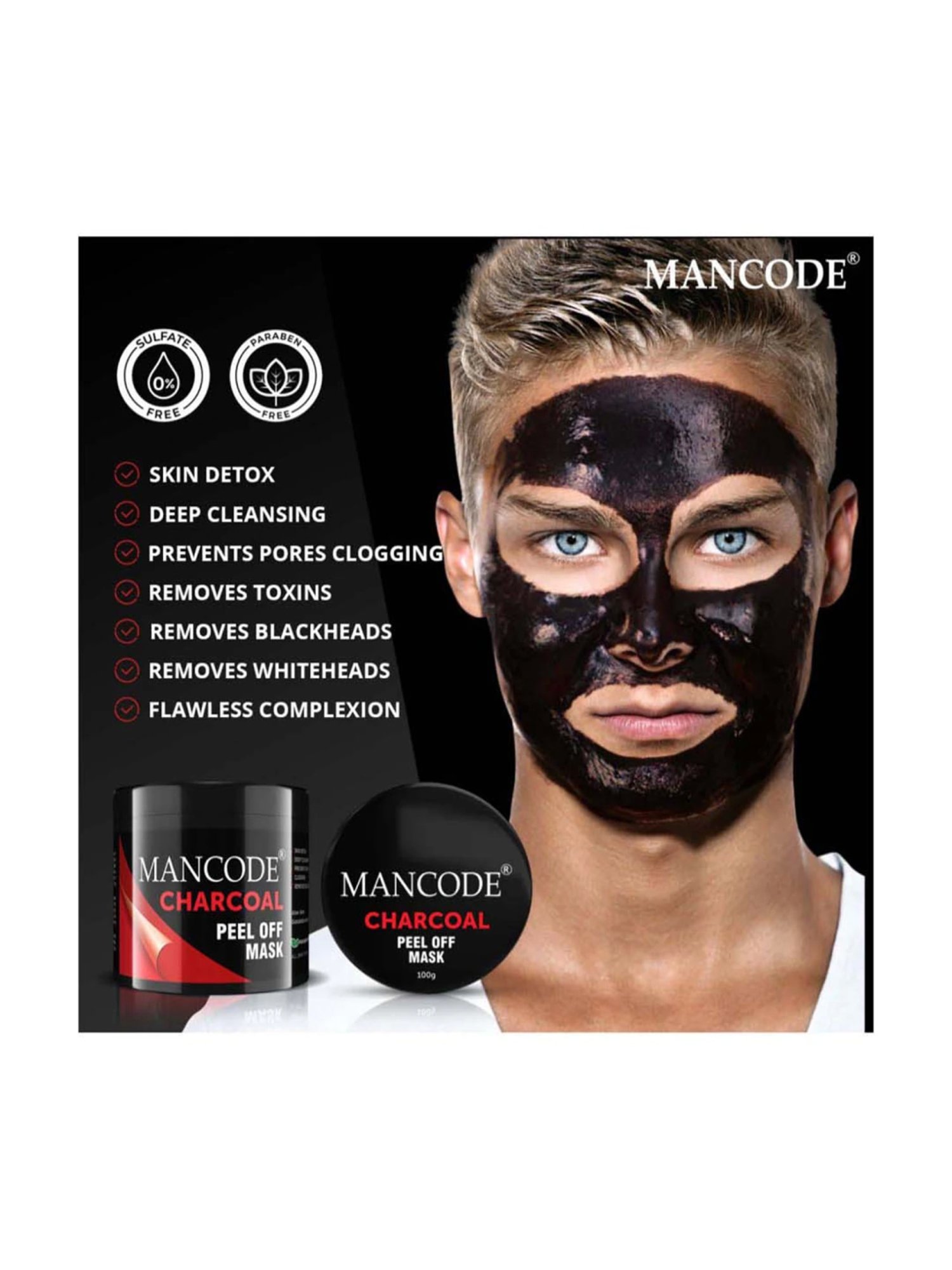 Mancode Charcoal Peel off Mask - 100 gm