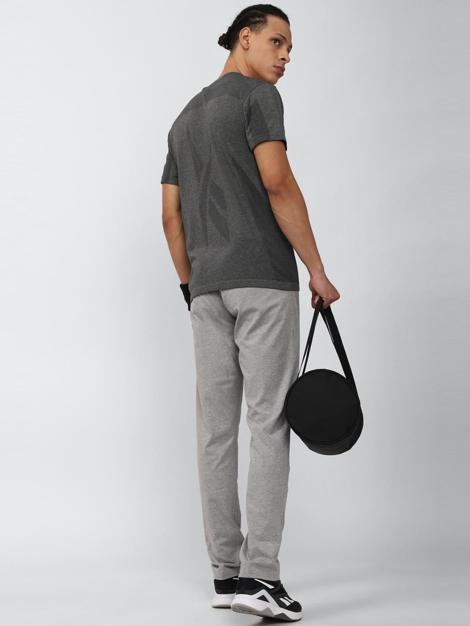 Reebok Grey Slim Fit Texture T-Shirt