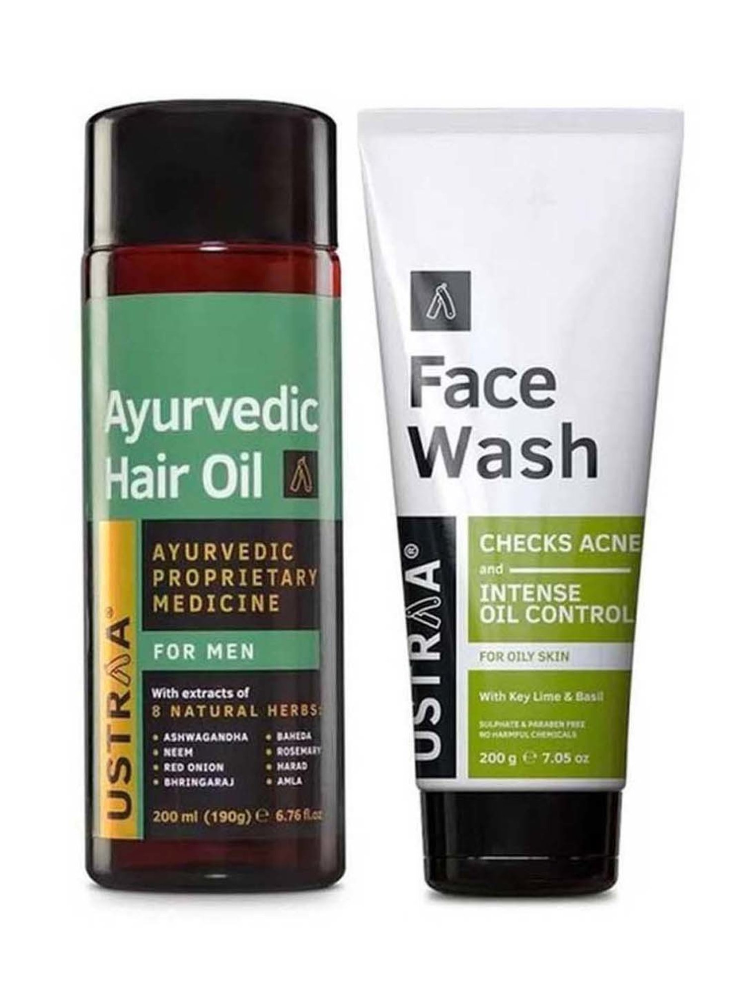 Ustraa Ayurvedic Hair Oil & Face Wash for Oily Skin