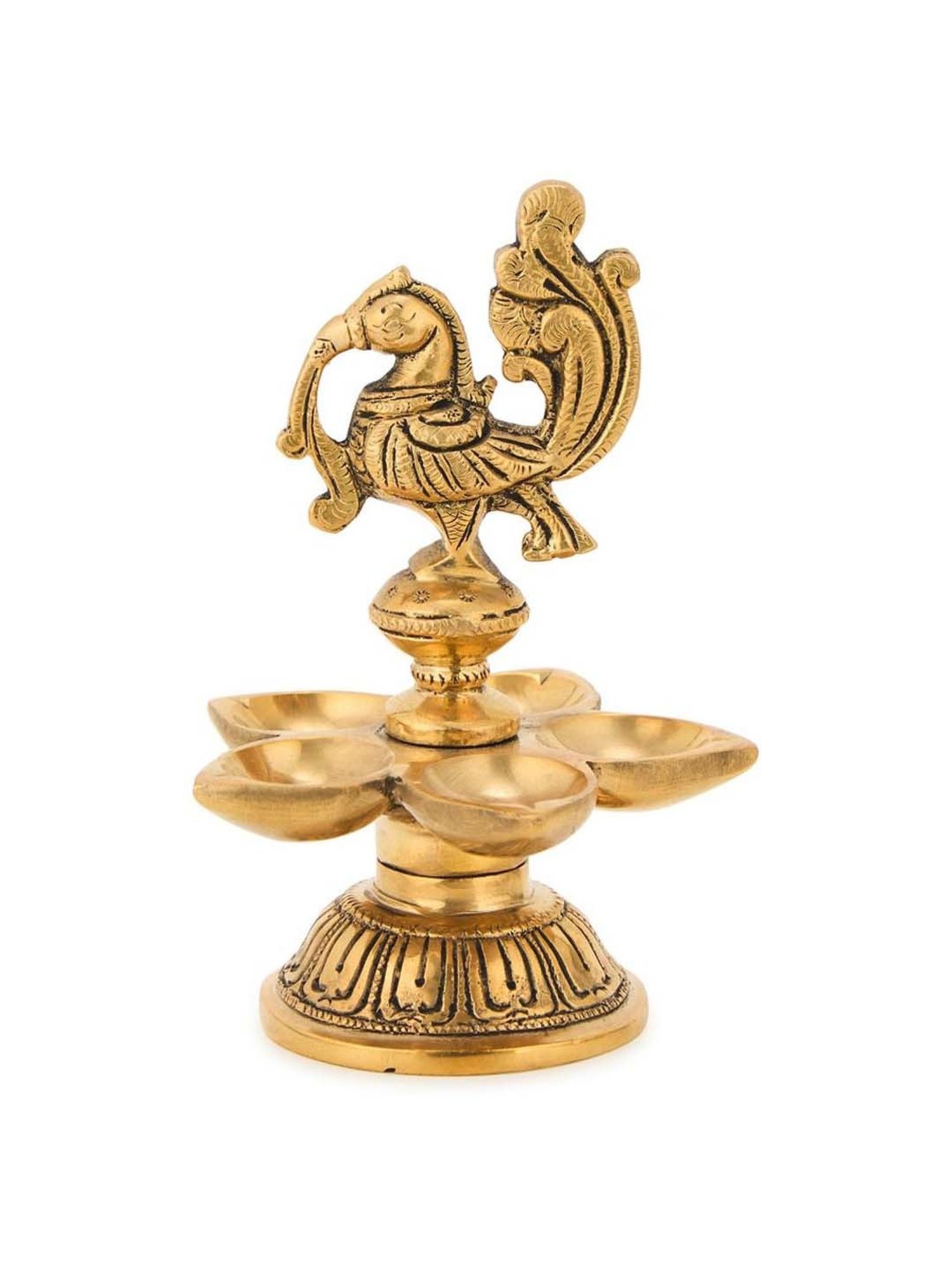 Fabindia Home Mehnoor Gold Brass Oil Lamp