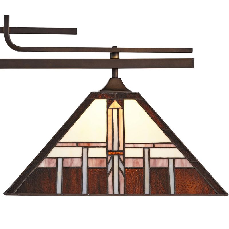 Robert Louis Tiffany Pirro 56" Wide Bronze Alfred Geometric Kitchen Island Light