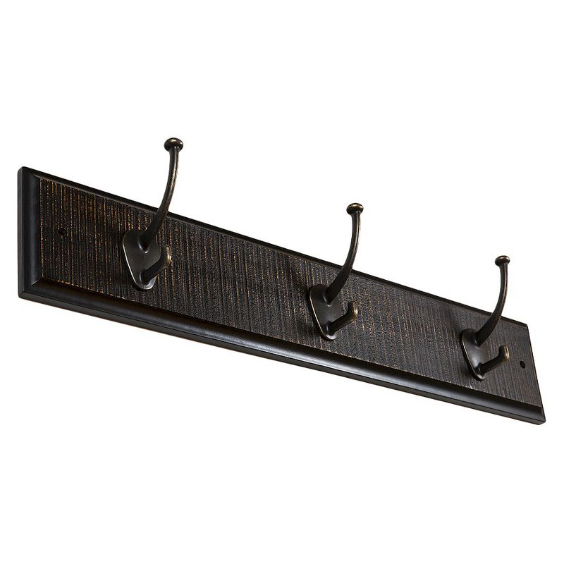 Sumner Street Home Hardware 3 Hook Rustic Wall Coat Rack Black/Brass