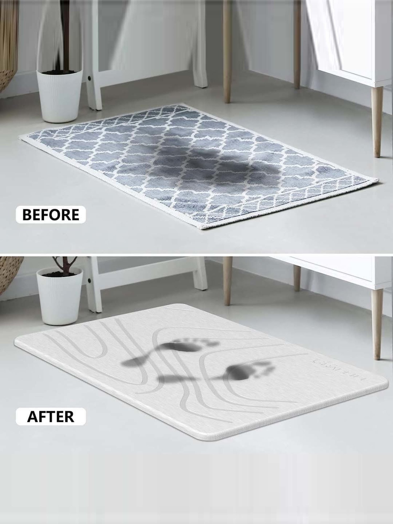 The Artment White Diatomaceous Earth Terradry Stone Bath Mat