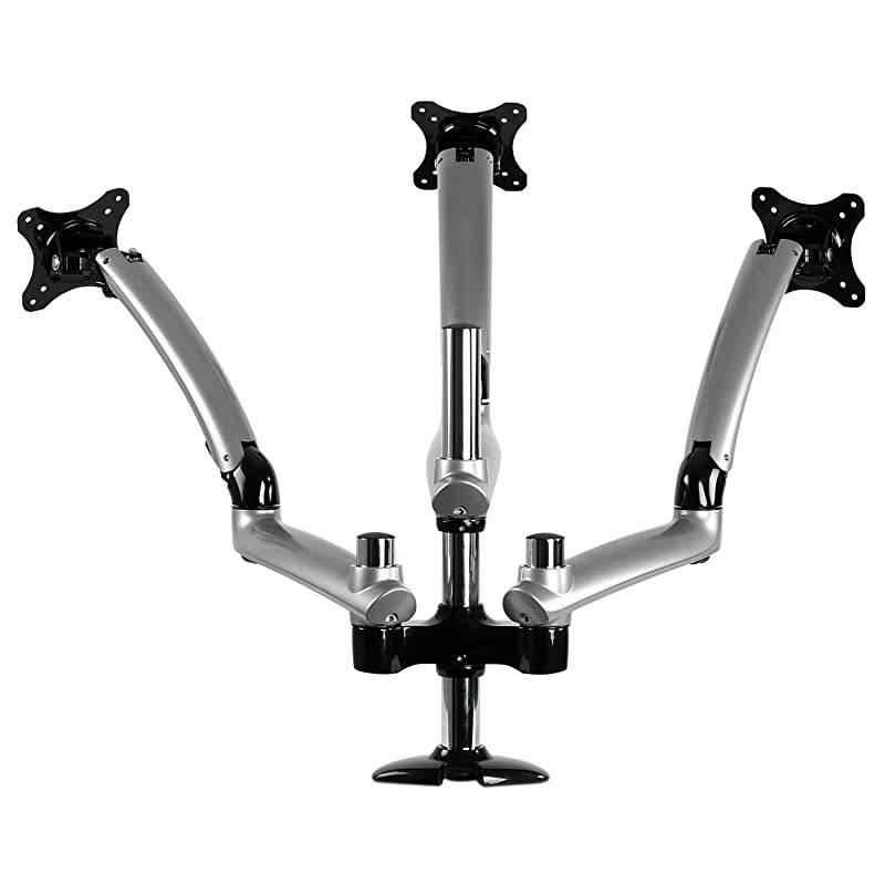 MI-4PC313S Triple Desk Monitor Mount, Silver