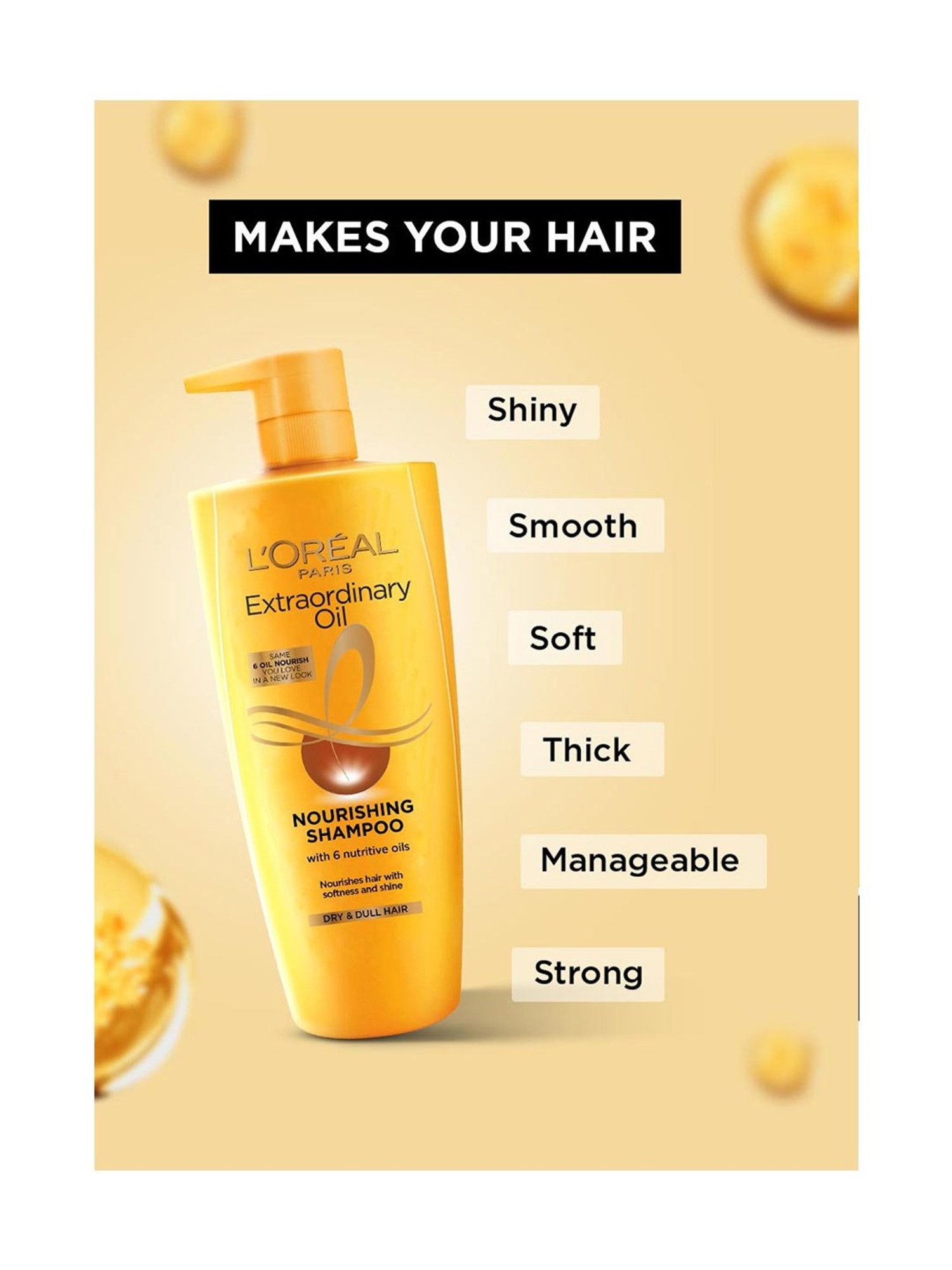 L'Oreal Paris Extraordinary Oil Nourishing Shampoo for Dry & Dull Hair - 1000 ml