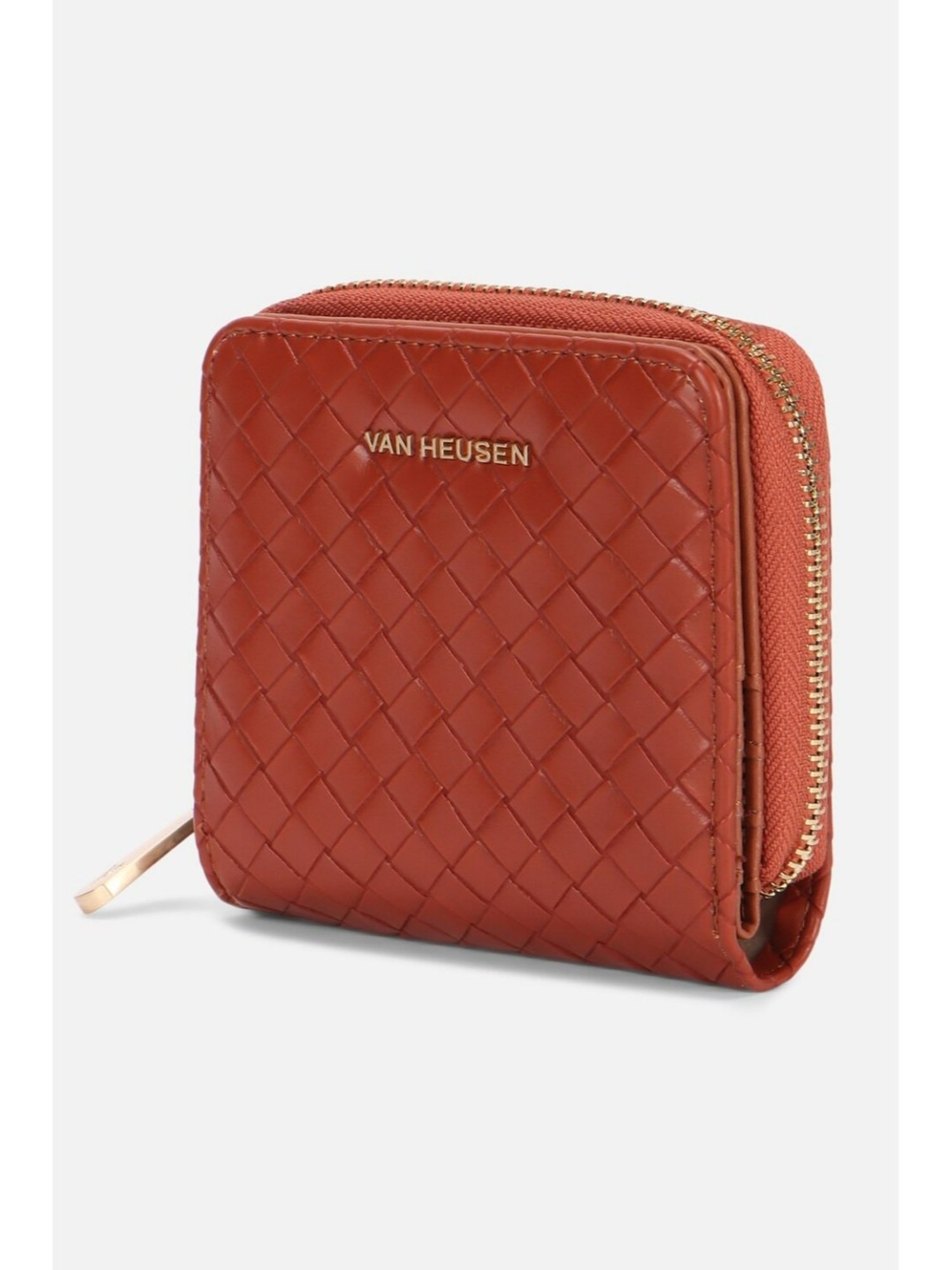 Van Heusen Red Textured Zip Around Wallet for Women