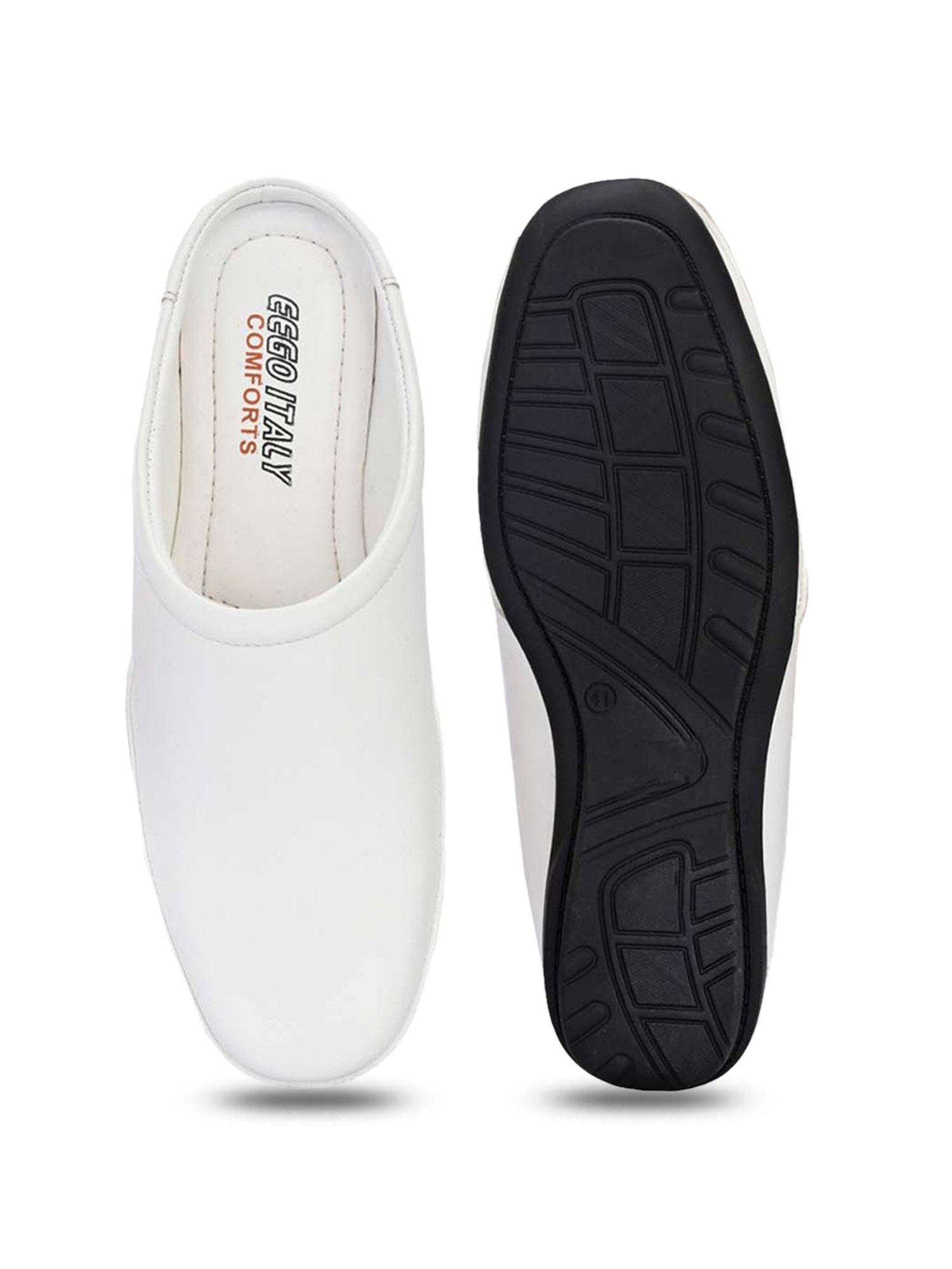 Eego Italy Men's White Mule Shoes