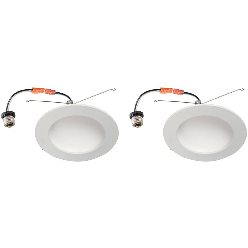Tesler 6" White Retrofit 15 Watt Dome LED Recessed Downlight 2-Pack