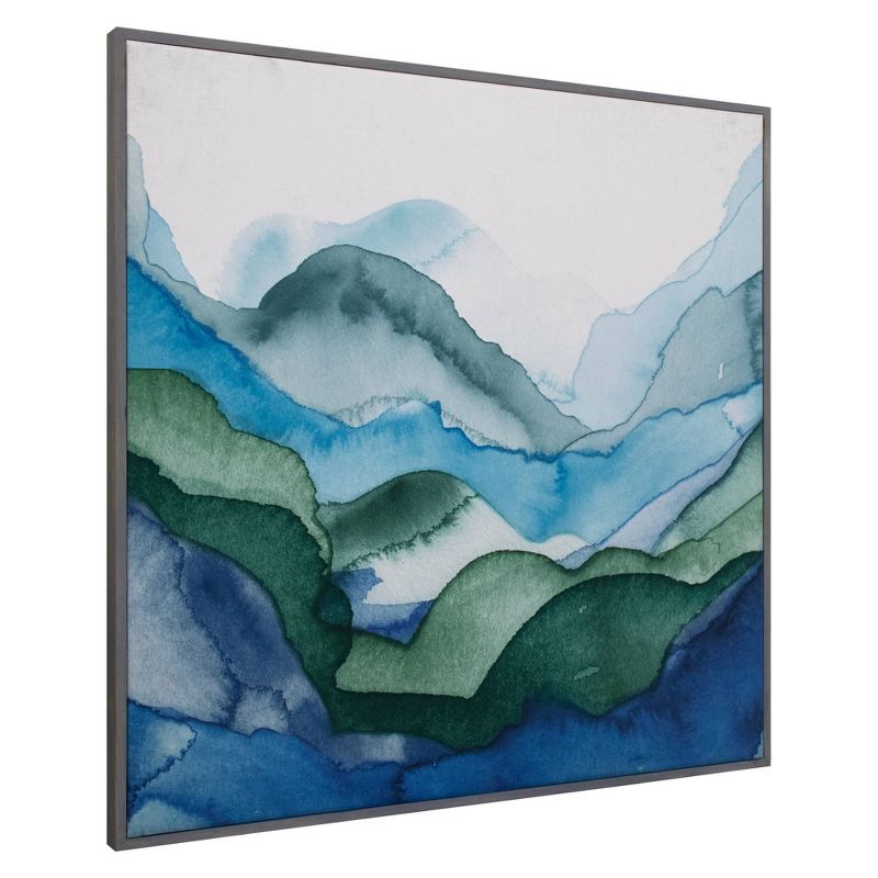 35" x 35" Emerald Quartz A by GI Artlab Framed Wall Art Canvas - Fine Art Canvas