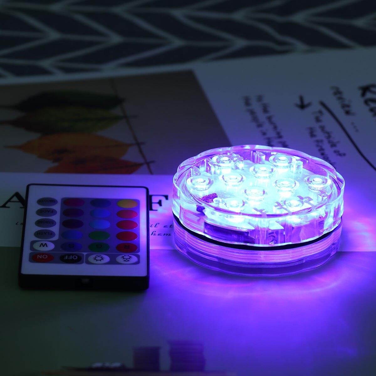 2Pcs LED Remote Control Diving Light Candle Light Decoration Use Swimming Pool Underwater Light with 2PCS 21 Keys Remote Control