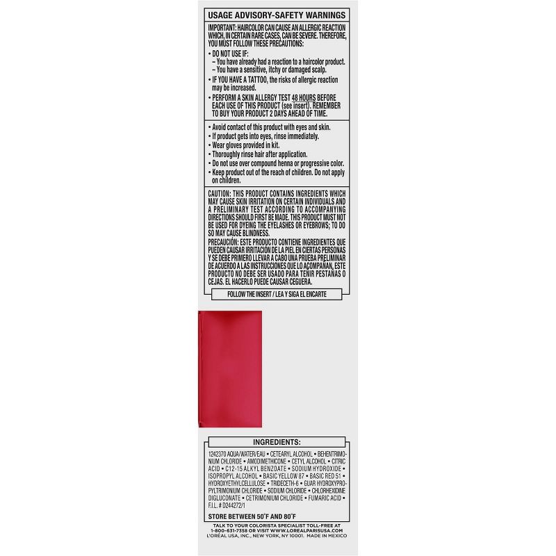 L'Oreal Paris Colorista Semi-Permanent Hair Color - Light Bleached Blondes - Bright Red - 1 kit