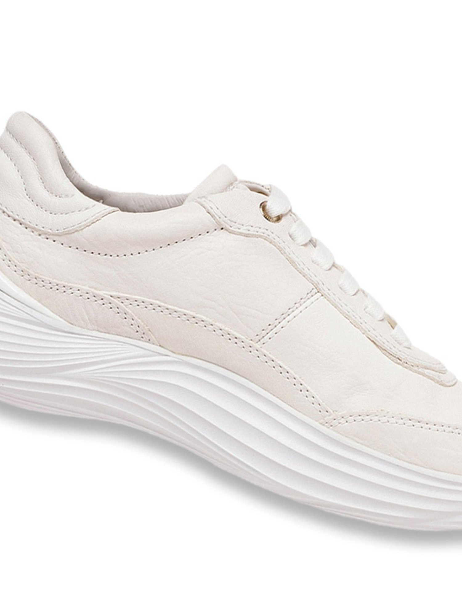 Geox Women's D Fluctis Off White Running Shoes