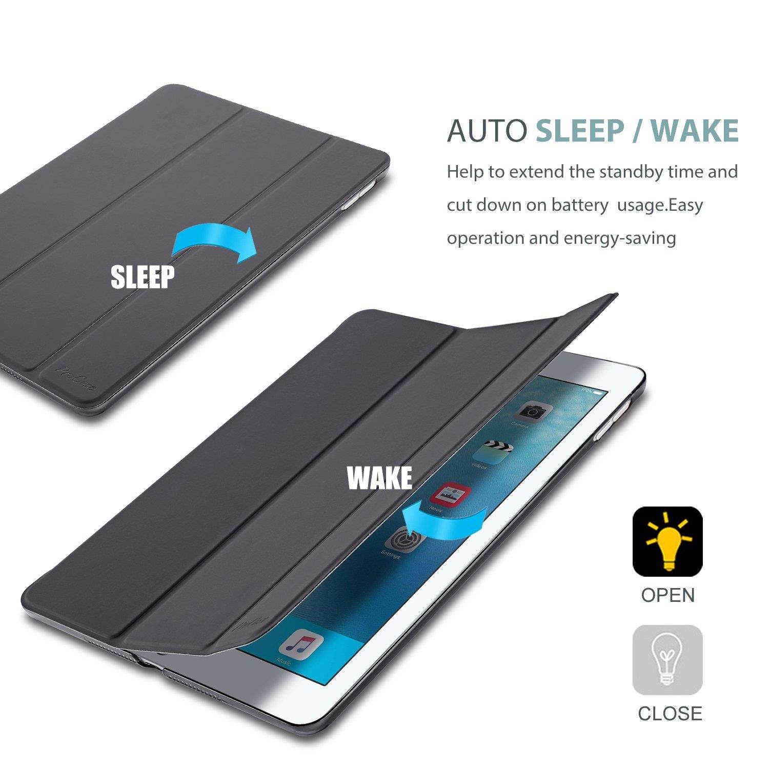 ProCase iPad Pro 10.5 Case 2017, Ultra Slim Lightweight Stand Smart Case Shell with Translucent Frosted Back Cover for Apple iPad Pro 10.5 Inch &ndash;Space Gray