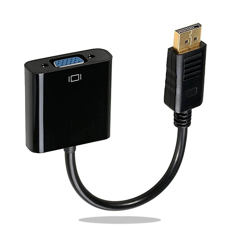 DisplayPort to VGA Adapter, 5 Pack DP to VGA Converter Male to Female Gold-Plated Cord for Lenovo, Dell, HP, ASUS, Chromebox (DP to VGA 5P)