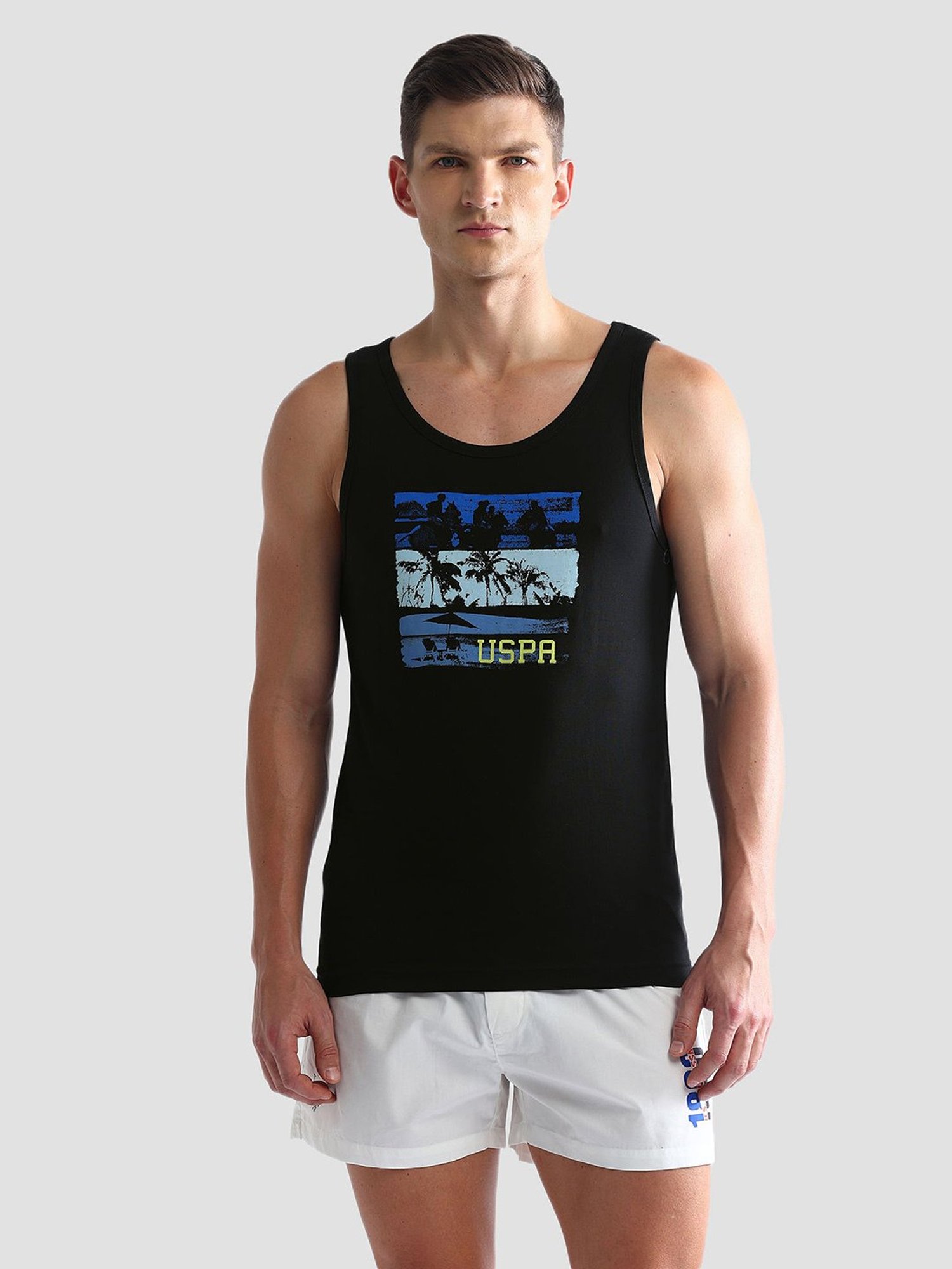 Cantabil Navy Blue Cotton Regular Fit Vest