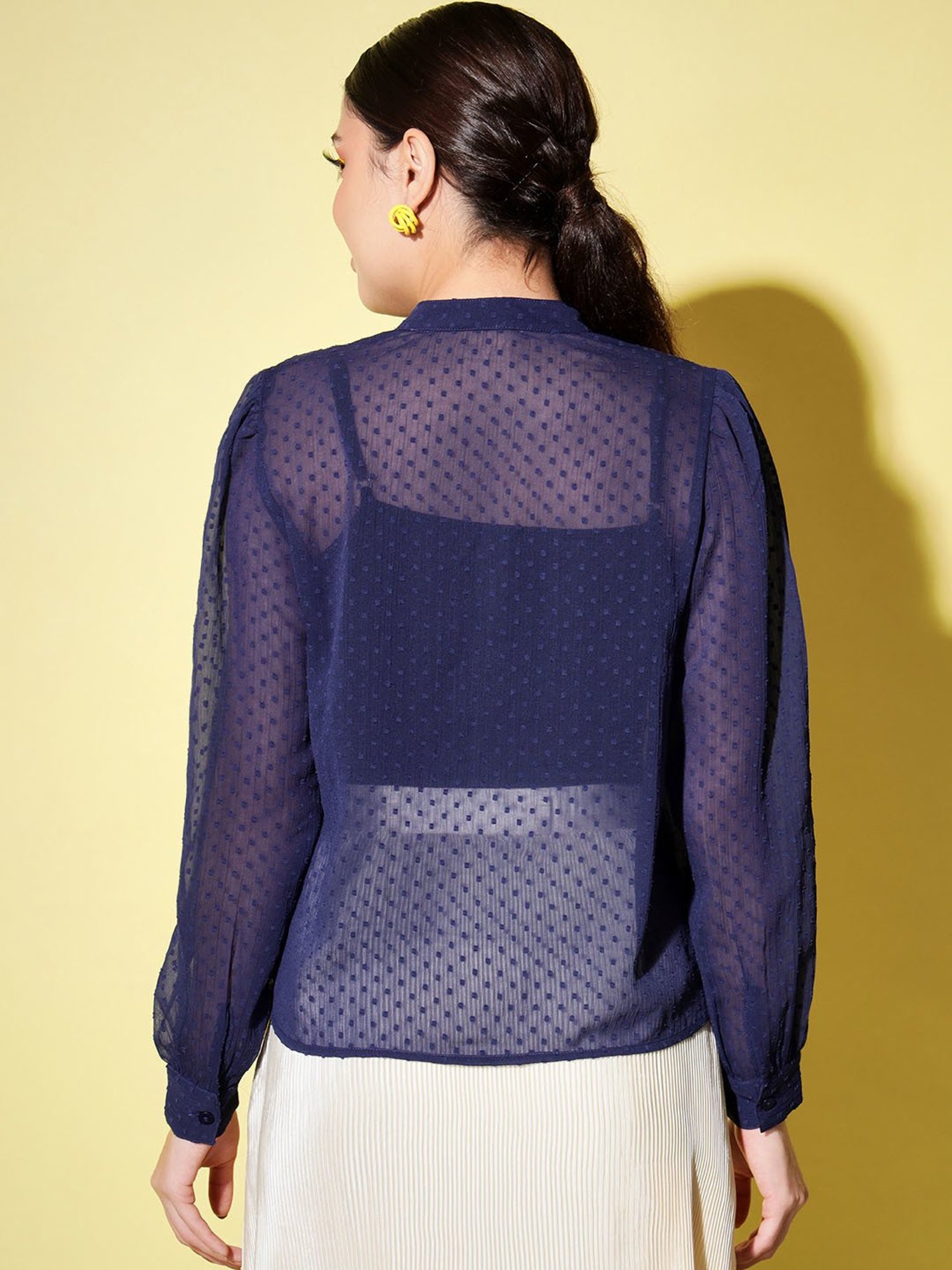 Trend Arrest Navy Self Design Casual Shirt