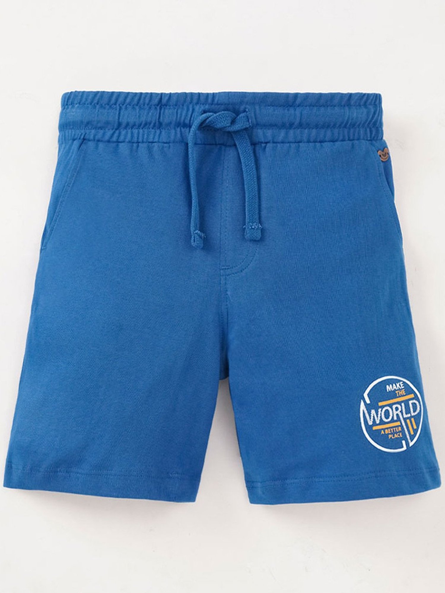 Ed-a-Mamma Kids Blue & Red Cotton Printed Shorts (Pack of 2)