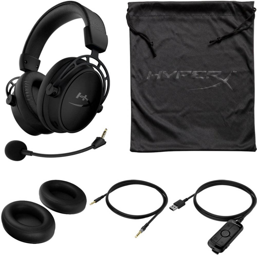 HyperX Cloud Alpha S - PC Gaming Headset, 7.1 Surround Sound, Adjustable Bass, Dual Chamber Drivers, Breathable Leatherette, Memory Foam, and Noise Cancelling Microphone - Blackout (HX-HSCAS-BK/WW)