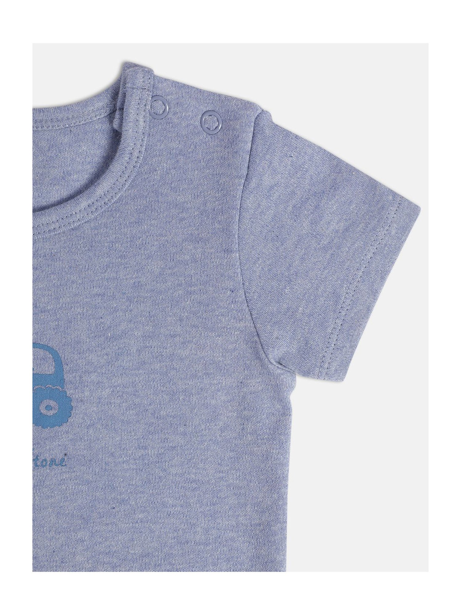 MINIKLUB Kids Orange & Blue Printed Bodysuit (Pack Of 2)