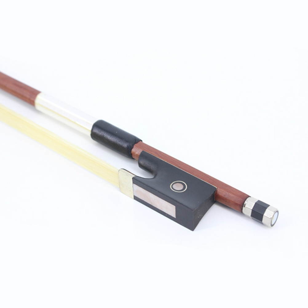 1/4 Size Octagonal Violin Bow Brazilwood Stick Ebony Violin Parts Accessories