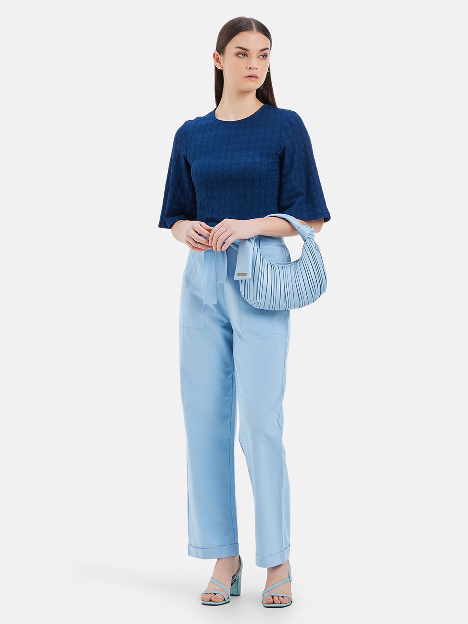 Kazo Blue Textured Top