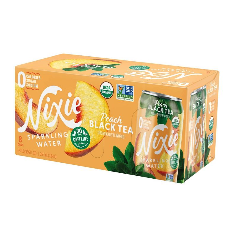 Nixie Peach Black Tea Sparkling Water - 8pk/12 fl oz Cans