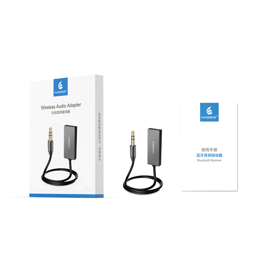 Hagibis Bluetooth Receiver Bluetooth 5.0 Adapter Hands-Free Bluetooth Car Kits AUX Audio 3.5mm Jack Stereo Music Wireless Receiver for Car Speaker Home Built-in Microphone