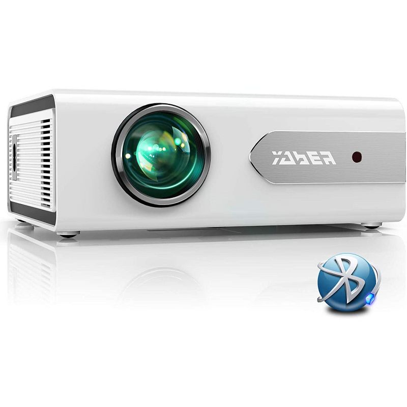 Yaber V3 Mini Bluetooth Projector 5500L Full HD 1080P and Zoom Supported Home & Outdoor Projector Portable LCD LED - White