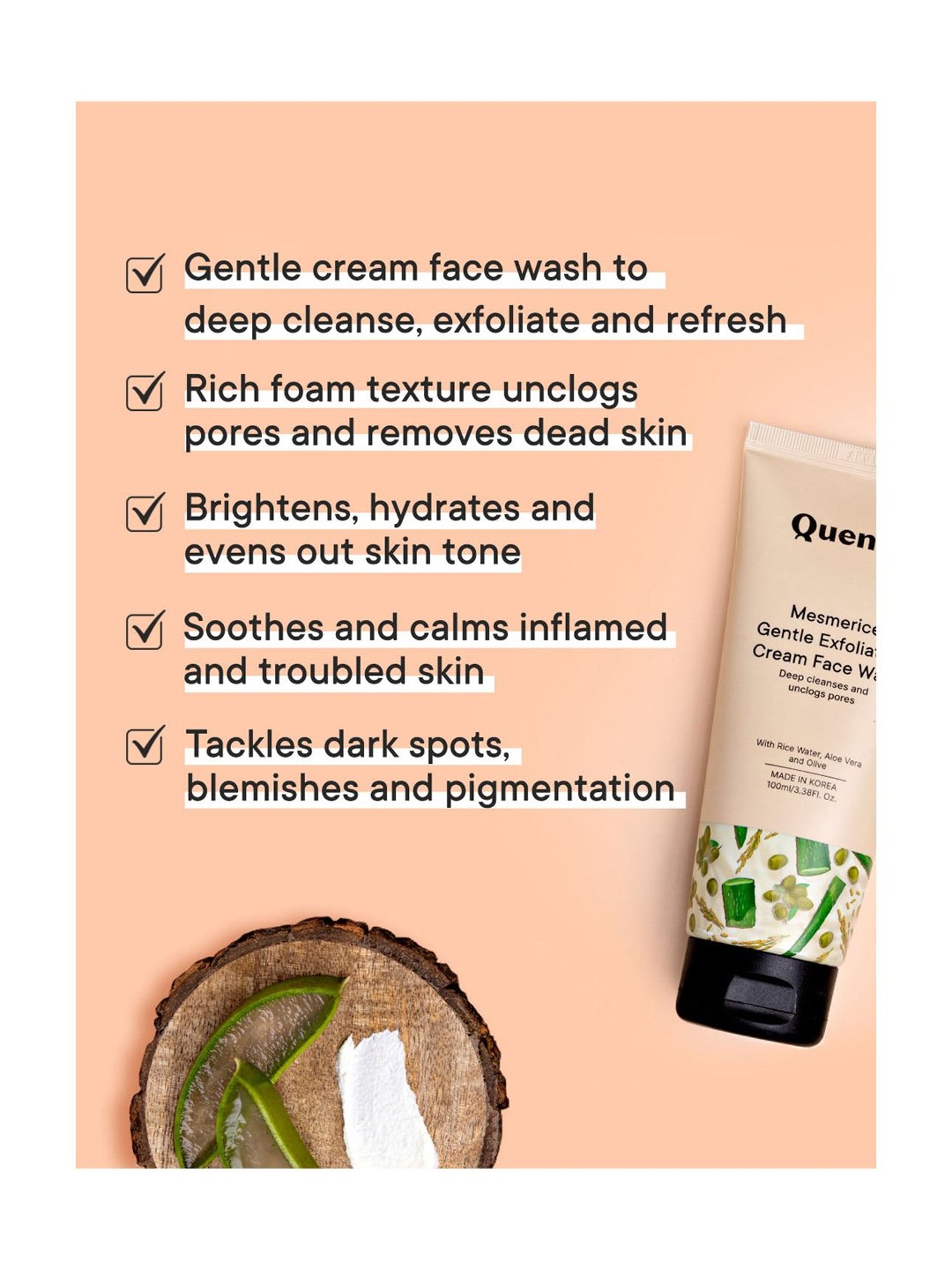 Quench Botanics Mesmerice Gentle Exfoliation Cream Face Wash - 25 ml