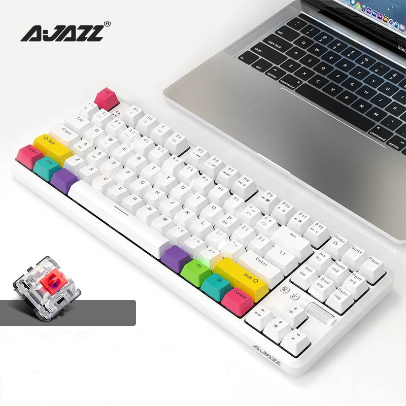 A-jazz  K870T Wired and Bluetooth Wireless Dual-mode Connectivity RGB Backlit TKL Mechanical Keyboard