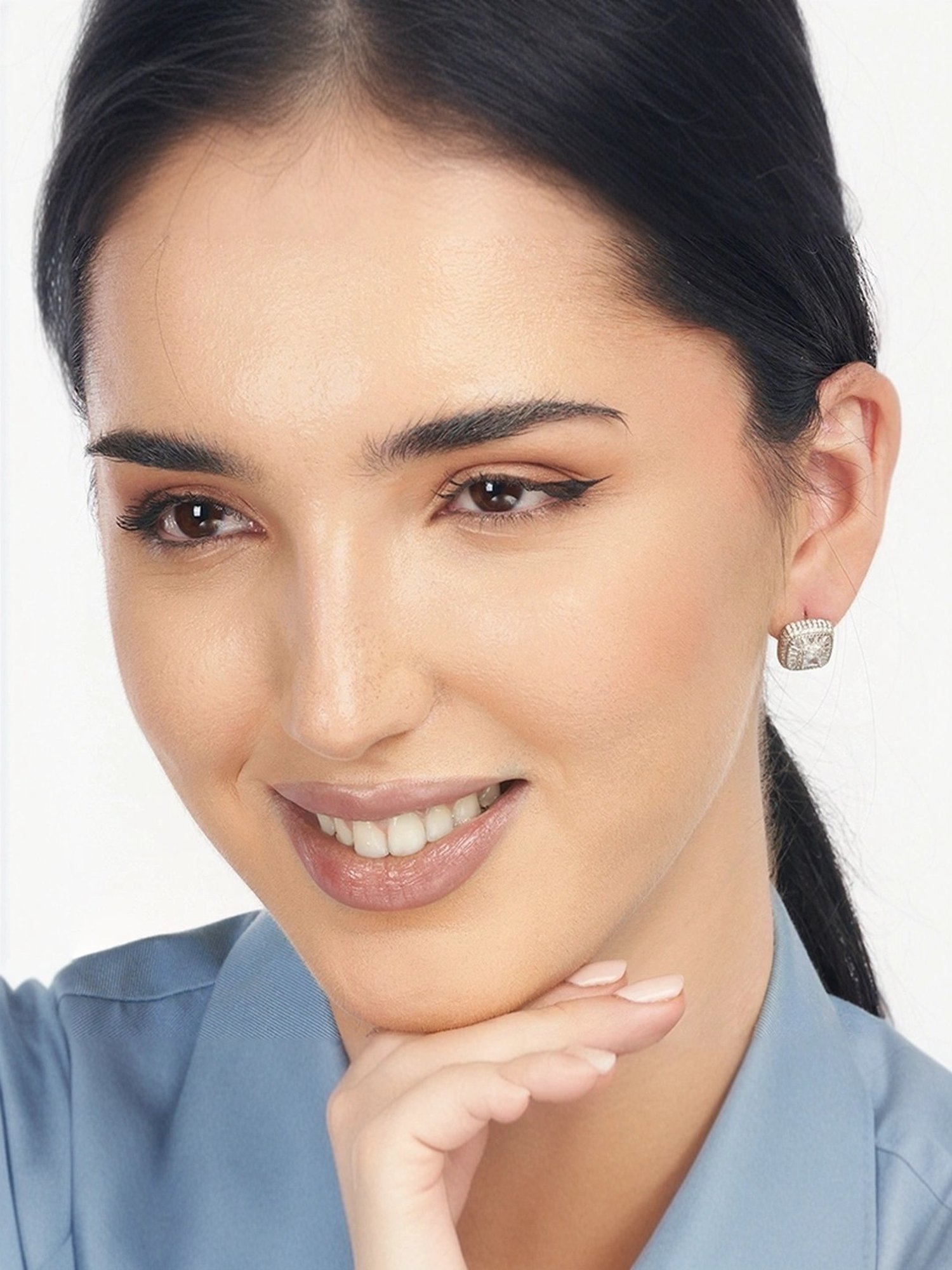 Touch925 Sterling Silver Crystal Elegance Tops for Women & Girls