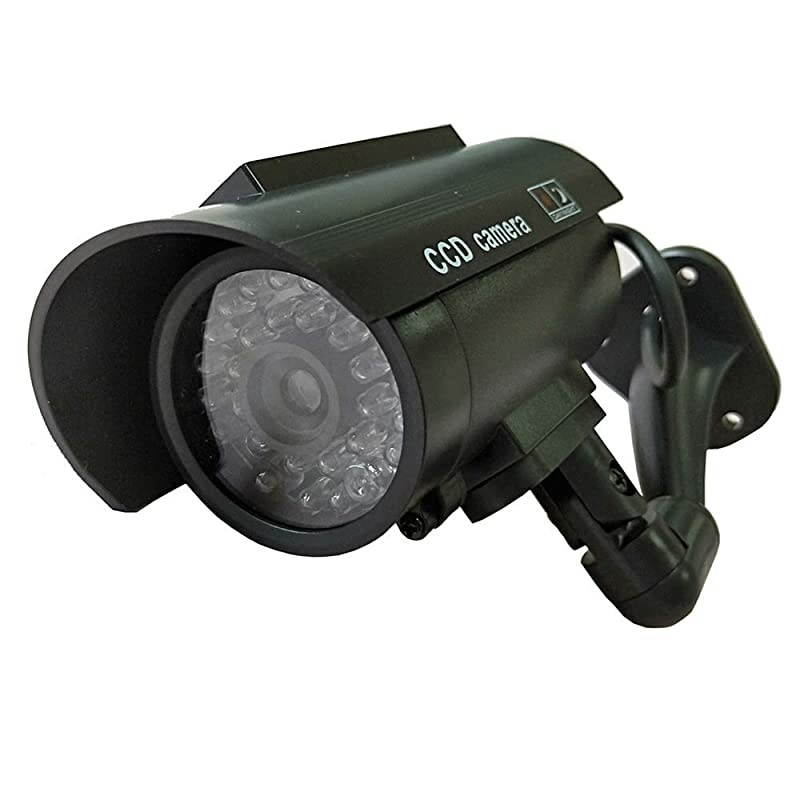 4Pack Bullet Dummy Security Camera Solar Powered Fake Simulation Monitor with LED Blinking Light CCTV Surveillance