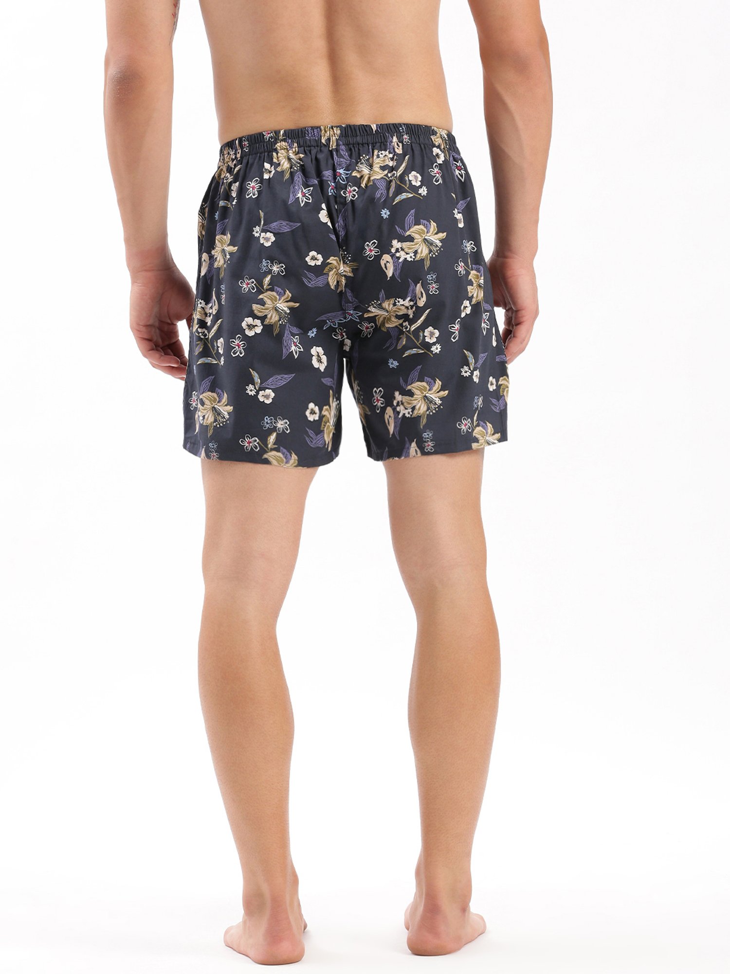 SHOWOFF Navy Slim Fit Printed Cotton Boxers