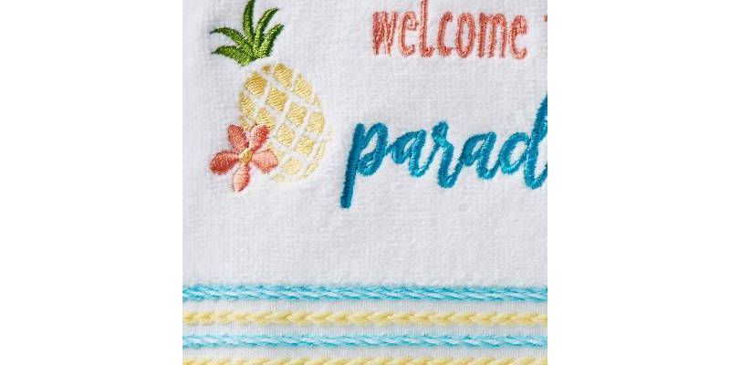 2pc Welcome to Paradise Hand Towel Set White - SKL Home
