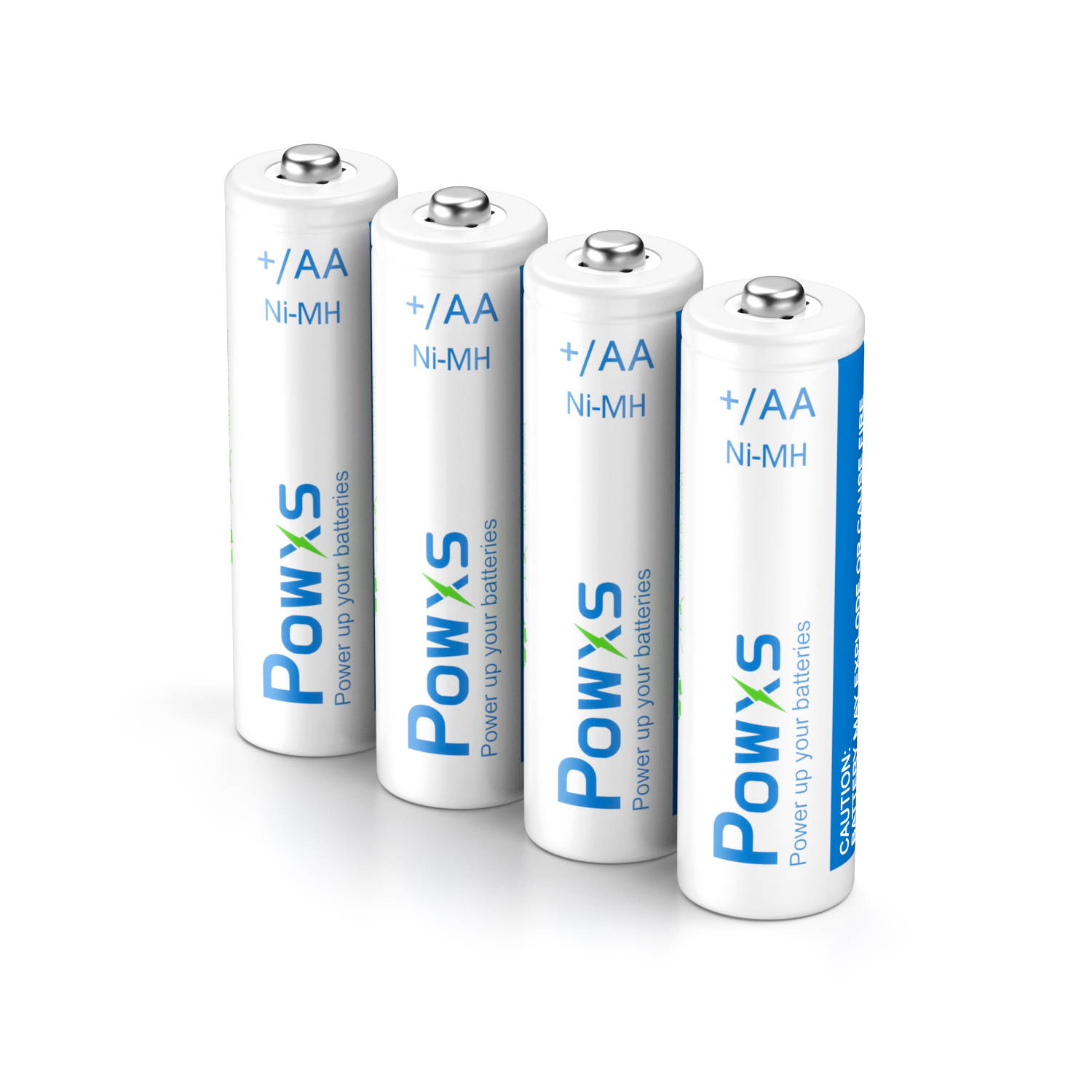 POWXS 4 Pack Rechargeable AA Batteries 2000mAh 1.2V Stardard Double AA Size for Cameras Flashlight Toys