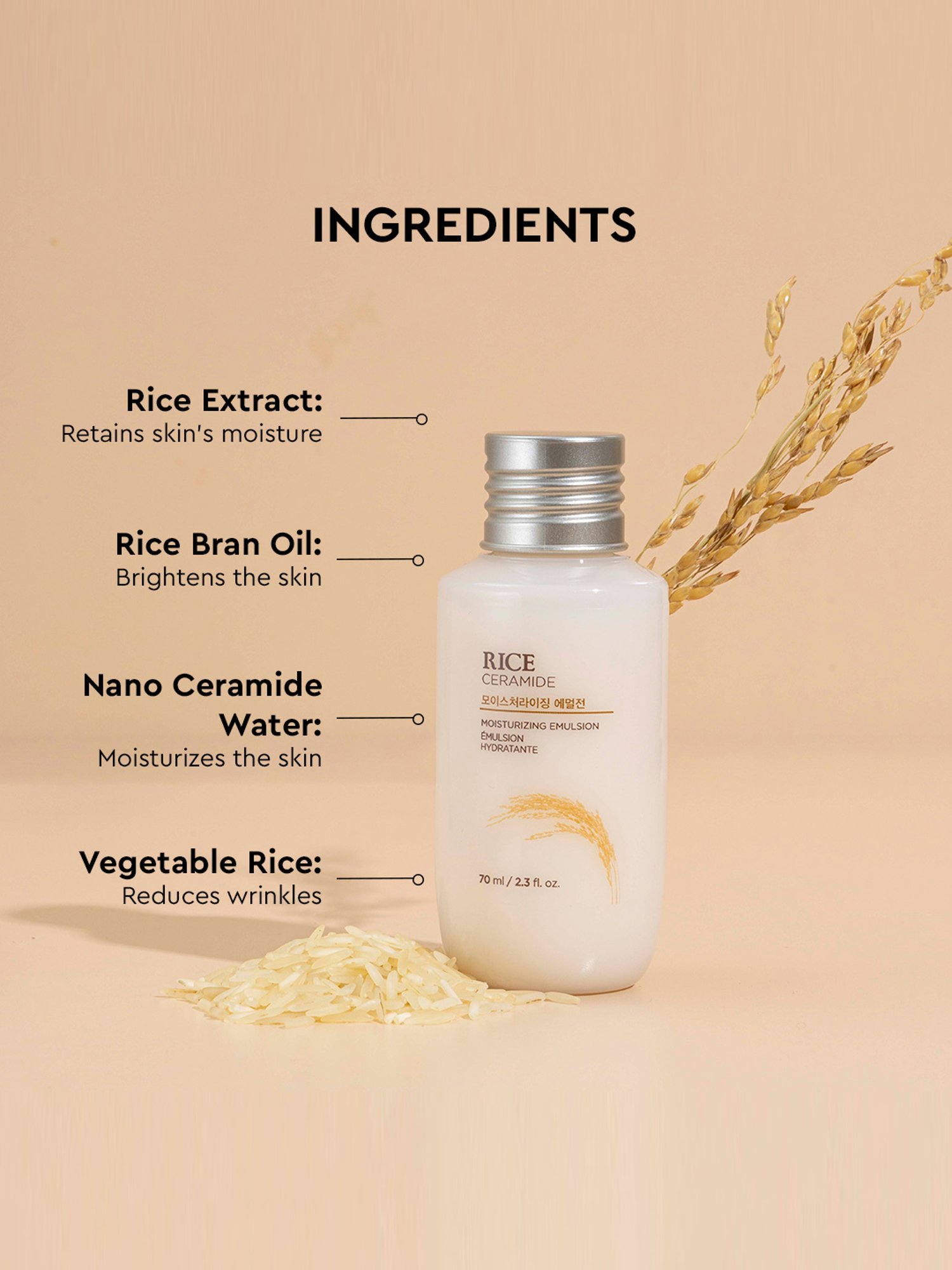 The Face Shop Rice Ceramide Moisturizing Emulsion - 70 ml