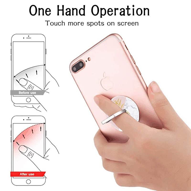 Phone Finger Ring Holder Stand with Car Mount for Smartphone and Tablet,Kickstand 360 Rotation Grip Stand - Gold Pineapple Black White Pink Marble