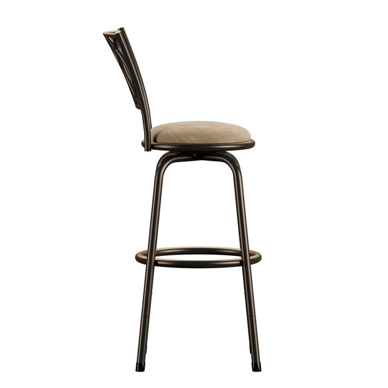 Set of 3 Camilla Adjustable Swivel Barstool Scroll Back Peat Brown - Inspire Q