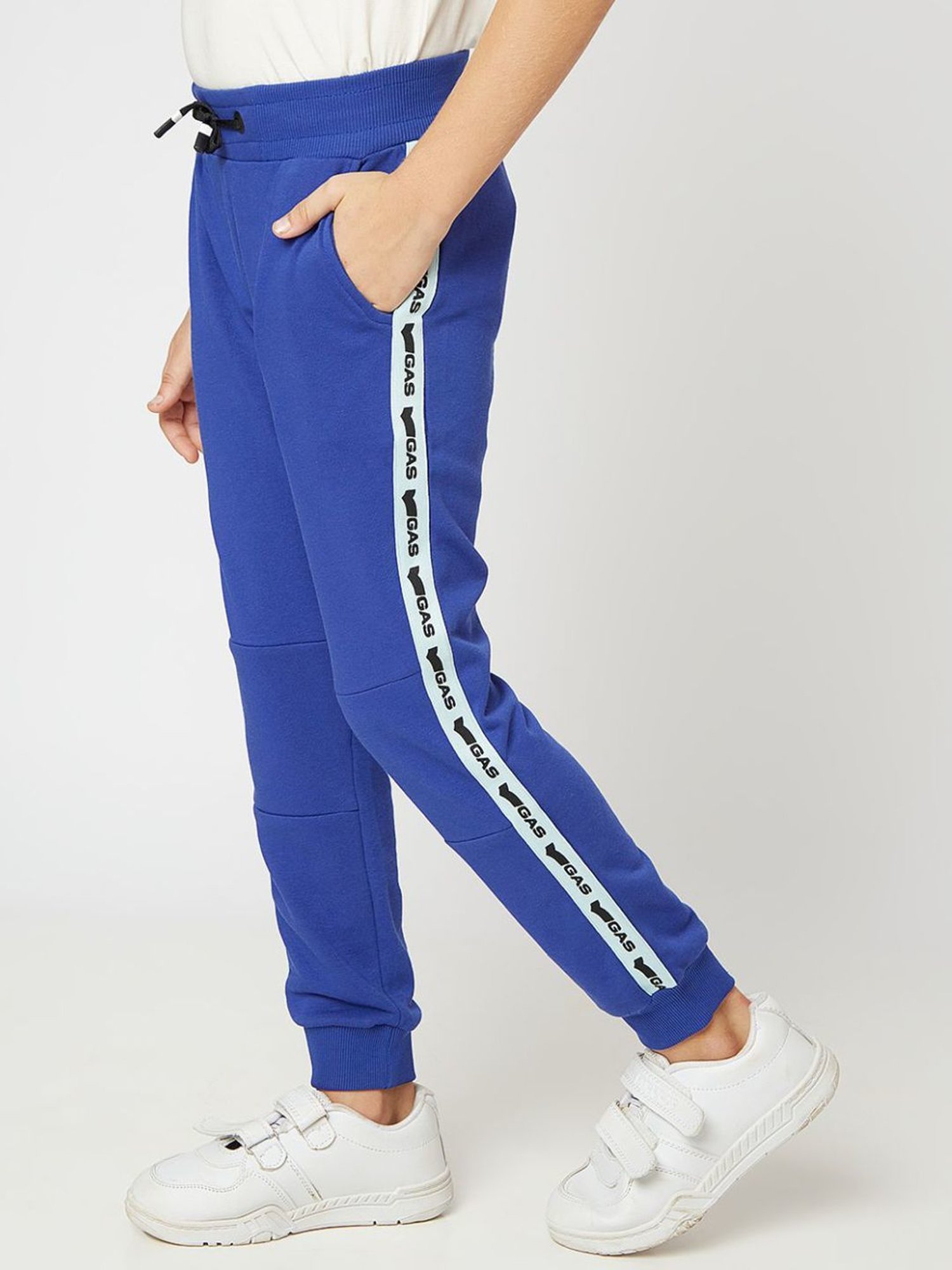 GAS Kids Blue Printed Joggers