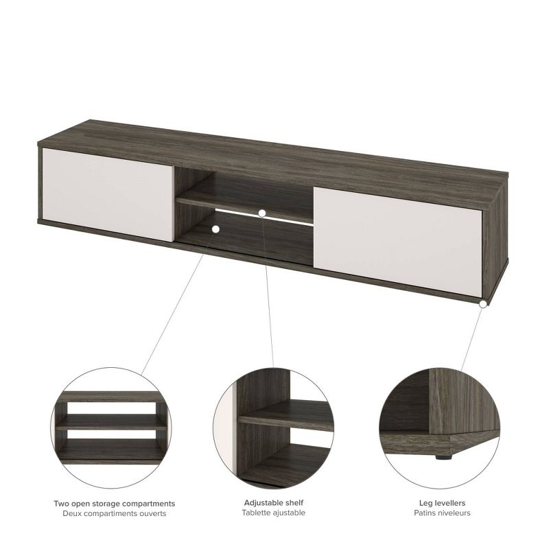 Fom TV Stand for TVs up to 78" Walnut Gray/Sandstone - Bestar