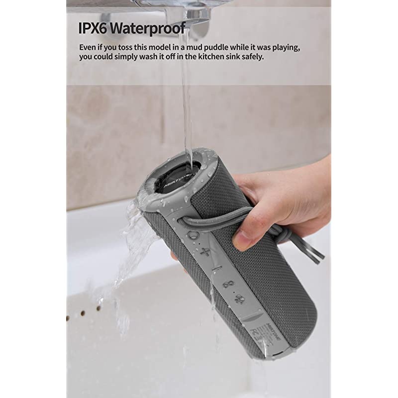 Outdoor Portable Bluetooth Wireless Speaker Waterproof - Grey