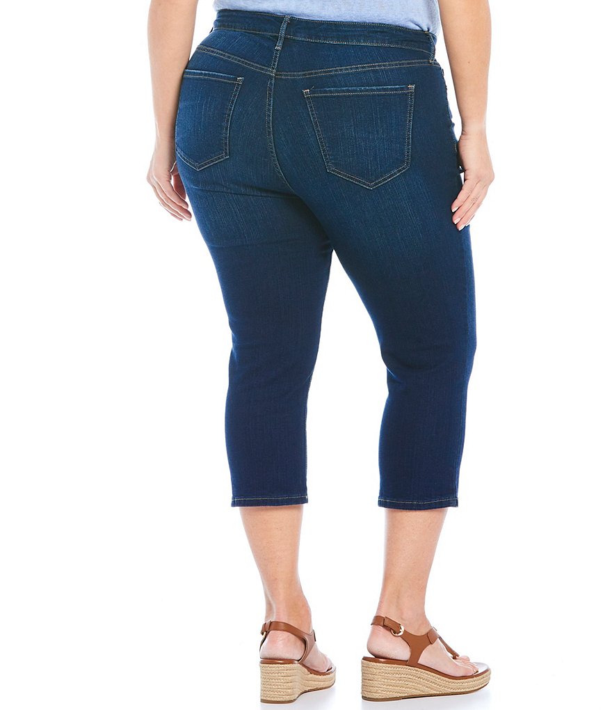 Code Bleu Plus Size Classic Straight Leg Capri Jeans
