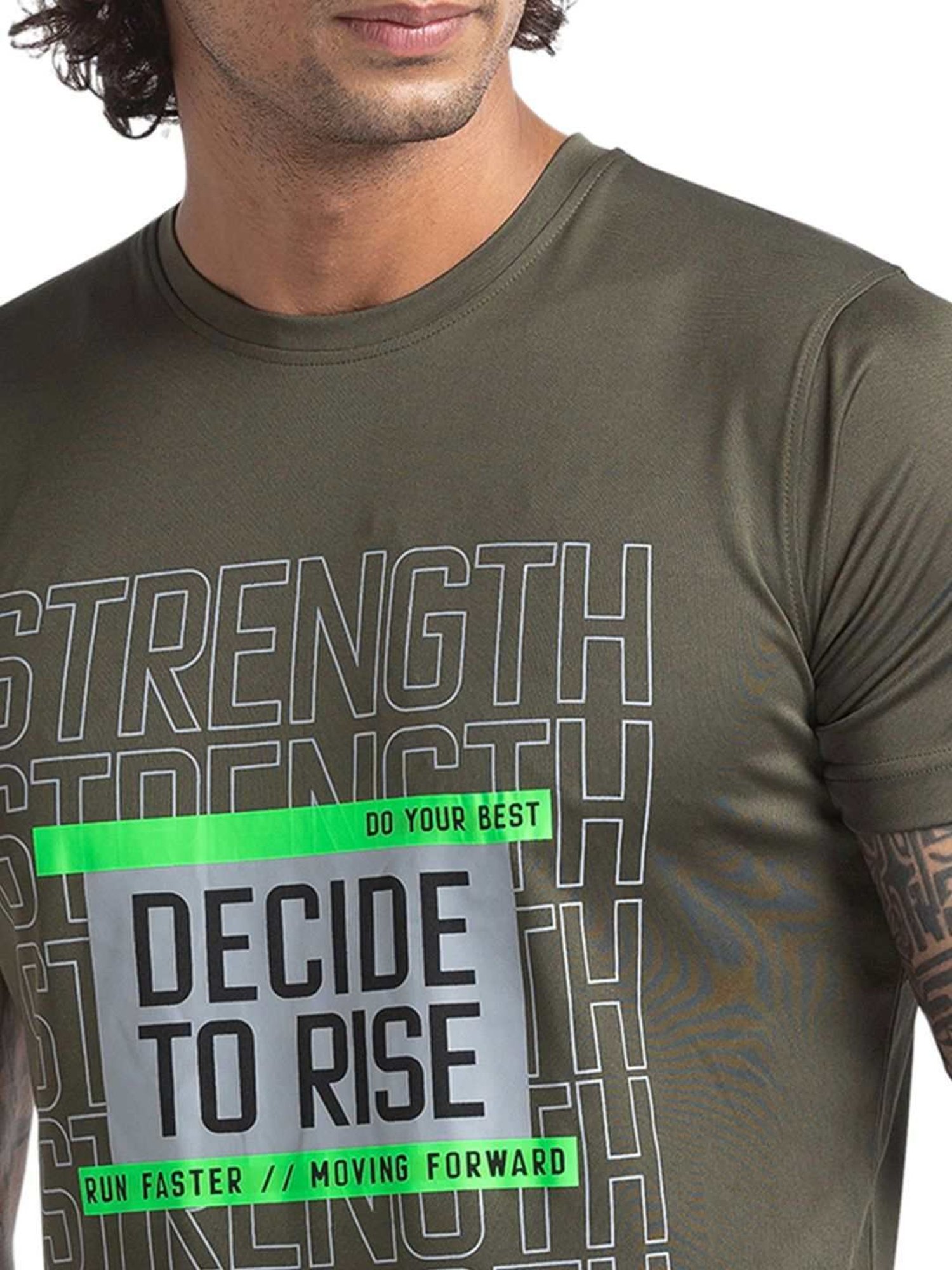 Parx Green Regular Fit Printed T-Shirt