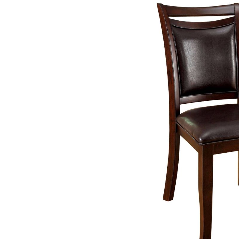 Set of 2 Woodside Transitional Side Chairs with Padded Back and Seat Dark Cherry - Benzara