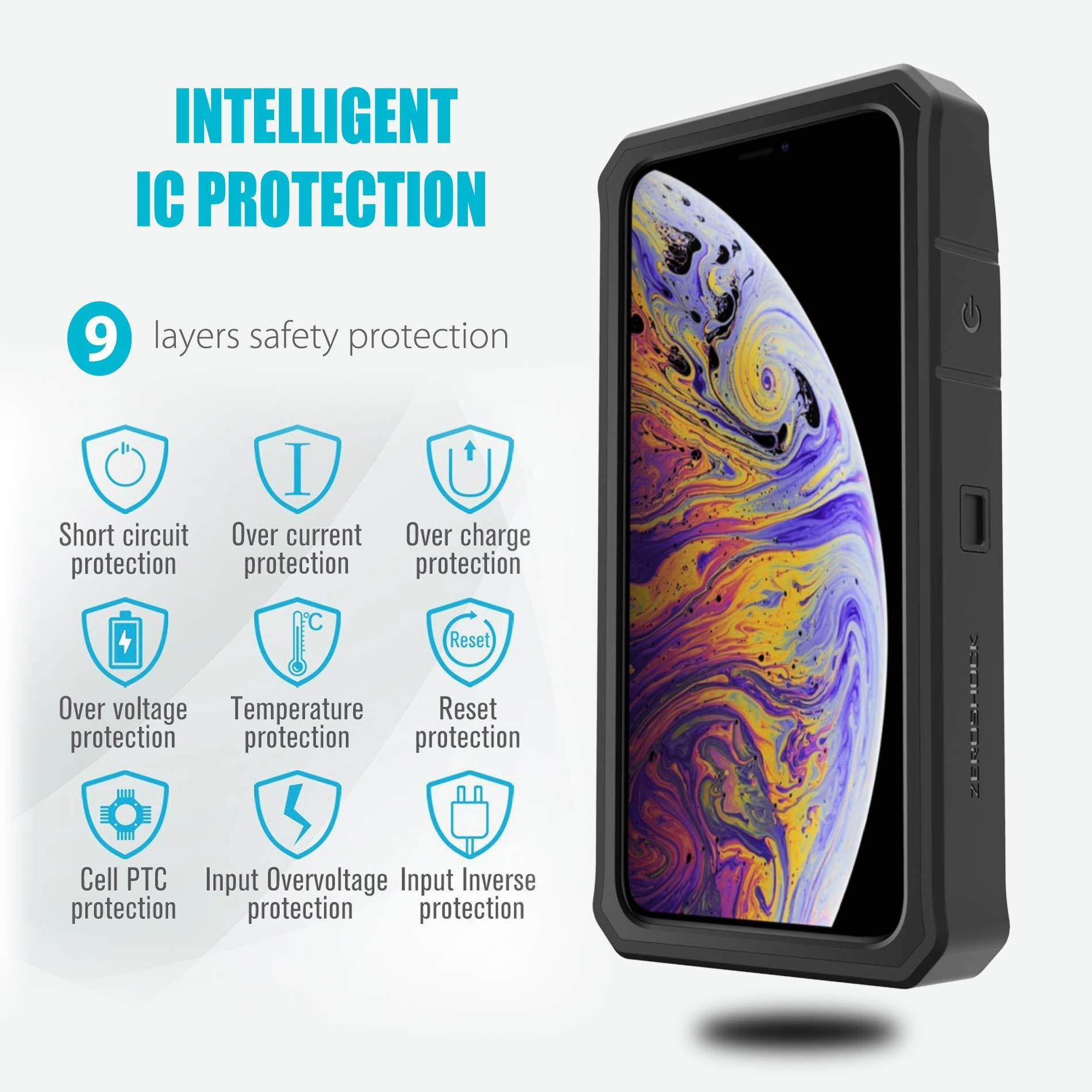 iPhone Xs Max Battery Case, ZeroLemon 8000mAh 6.5inches Rugged Juicer Extended Rechargeable Battery with TPU Case for iPhone Xs Max - Black