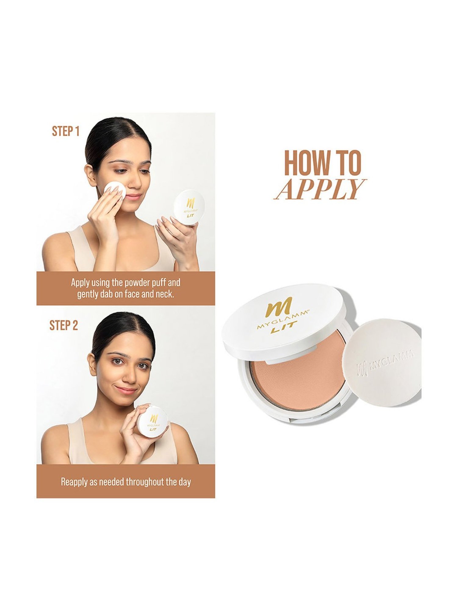 MyGlamm LIT Radiant Matte Compact RM 02 Beat - 9 gm