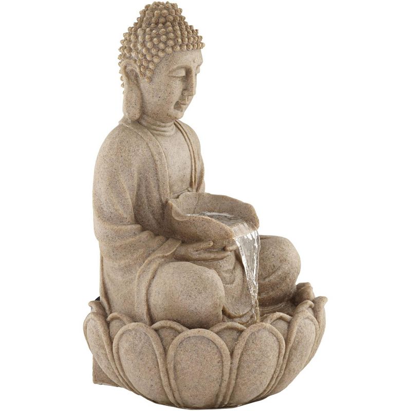 John Timberland Sitting Buddha 22" High Zen Fountain with LED Light