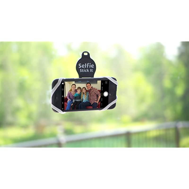 Free Universal Phone Holder That Sticks to Anything, Take The Perfect Selfie, Mount on Any Surface and Video Conference, Zoom, Watch Videos or TikTok, Includes Bonus Bluetooth Remote (White)